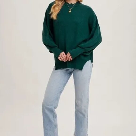 CLEAR OUT!! Ribbed Mock Neck Pullover - Picture 8 of 9